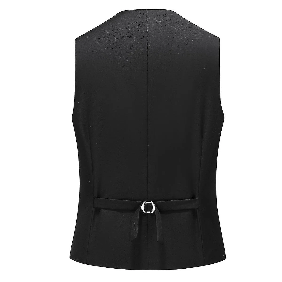 Allthemen Mens V-Neck Suit Vest Solid Color Wedding Business Vest Waistcoat