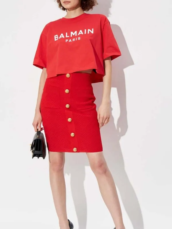 Balmain Camiseta - Rojo