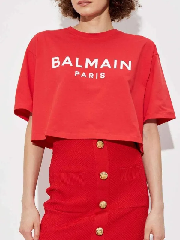 Balmain Camiseta - Rojo