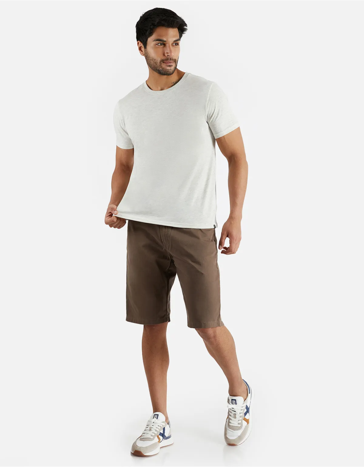 Bermuda drill slim fit marrón