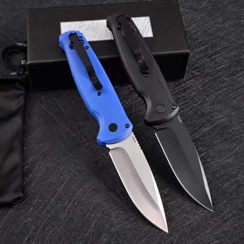 Black/Blue BM 4300 CLA CLA ASISTENTE COSTINO DE CLA 3.4 "Cuchillo táctico liso de lavado de piedra G10 maneja al aire libre