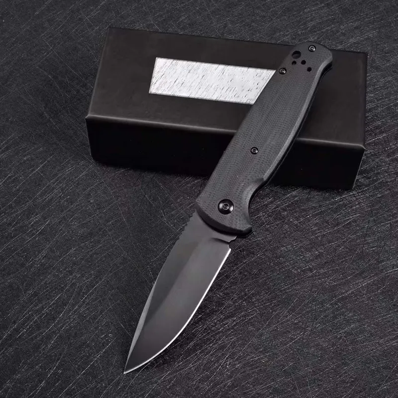 Black/Blue BM 4300 CLA CLA ASISTENTE COSTINO DE CLA 3.4 "Cuchillo táctico liso de lavado de piedra G10 maneja al aire libre