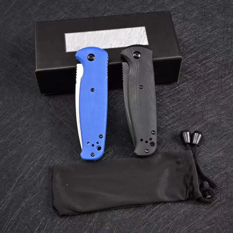 Black/Blue BM 4300 CLA CLA ASISTENTE COSTINO DE CLA 3.4 "Cuchillo táctico liso de lavado de piedra G10 maneja al aire libre