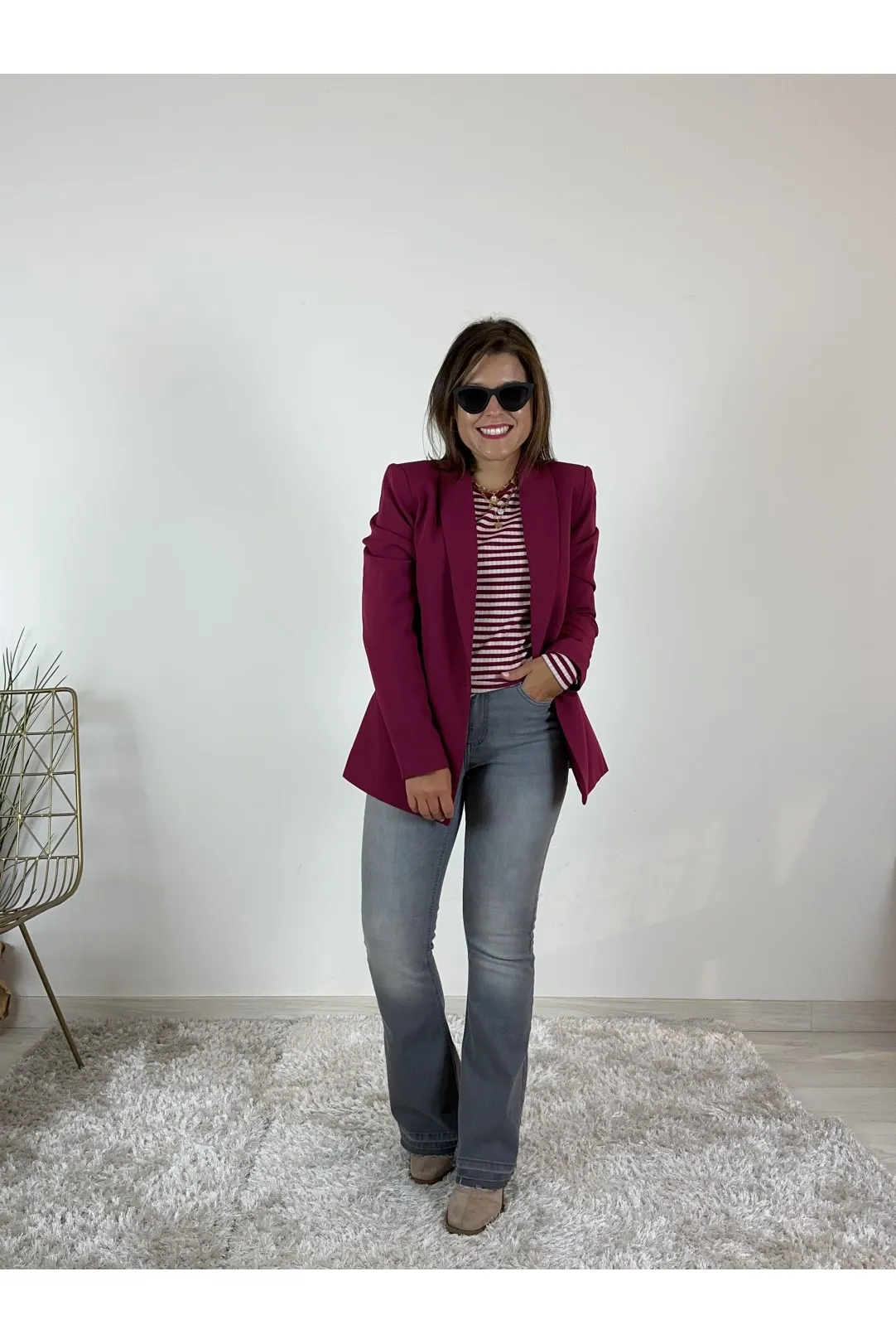 BLAZER CON BOTON VIKAMMA ROJO