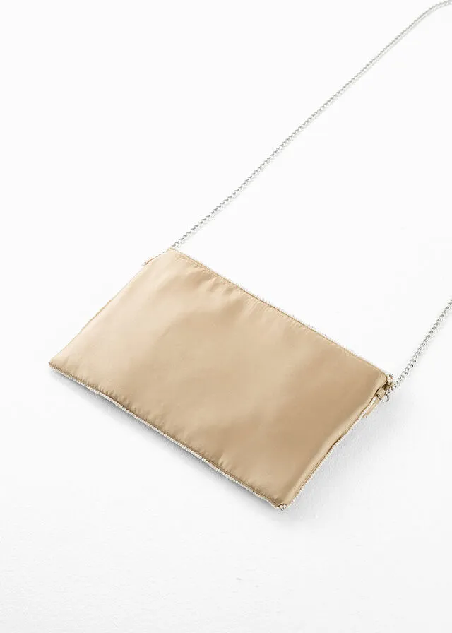 Bolso clutch Crema