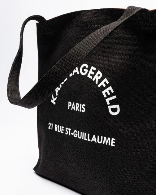 Bolso tote Karl Lagerfeld K/Rue ST Guillaume Canvas Tote Negro