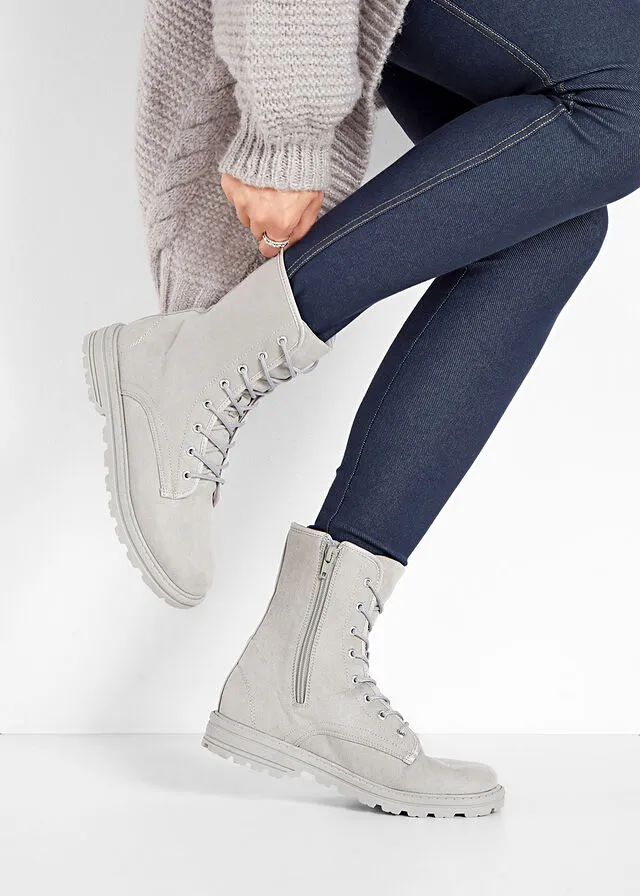 Botas con cordones Gris claro