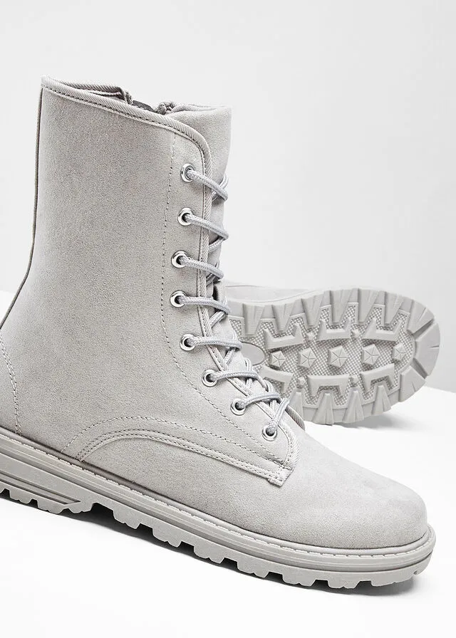 Botas con cordones Gris claro