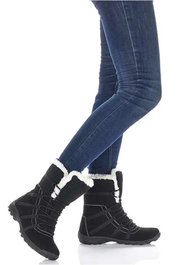 Botas de cordones para invierno Negro