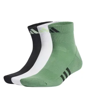 Calcetines adidas Performance Cush Mid 3p Negro/blanco/Verde