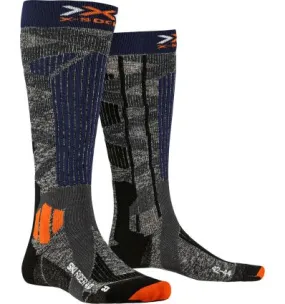 Calcetines de esquí X-Socks Rider 4.0 (gris piedra/azul naranja) hombres