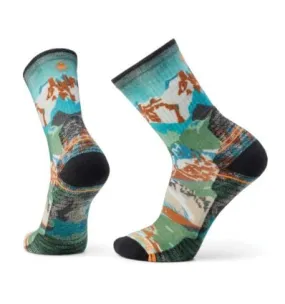 Calcetines de senderismo Smartwool Hike Light Cushion Alpine Trail Print Cr (Winter Moss)