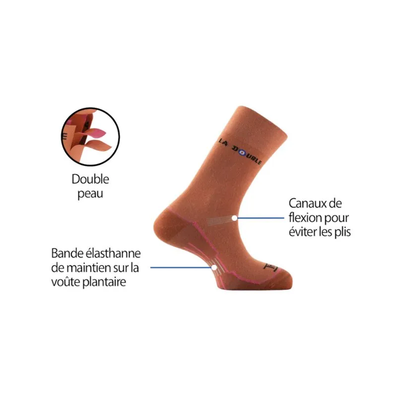 Calcetines de senderismo Thyo MI CHAUSSETTE DOUBLE AUTHENTIC (ANTHRACITE)