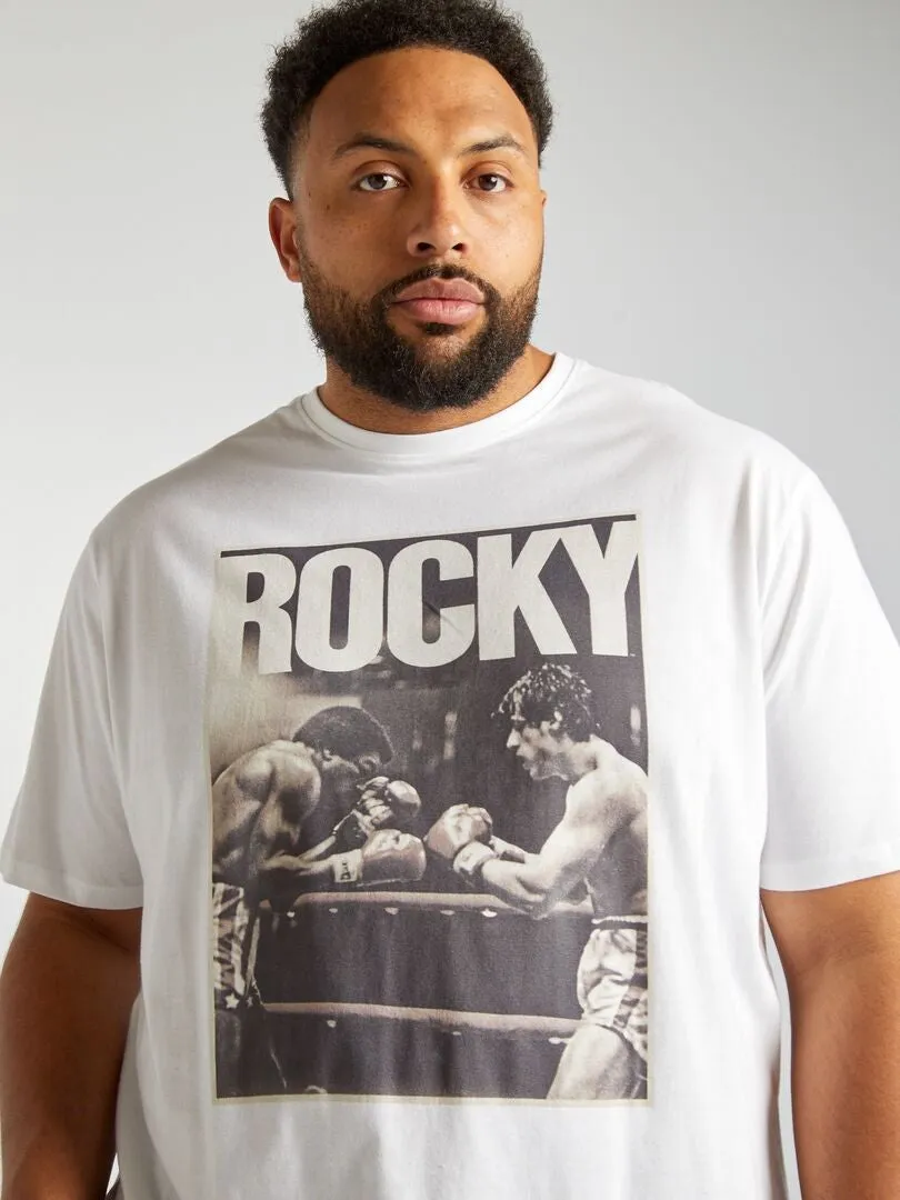 Camiseta de cuello redondo 'Rocky Balboa' - blanco