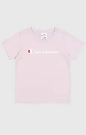 Camiseta de texto con logotipo para niña