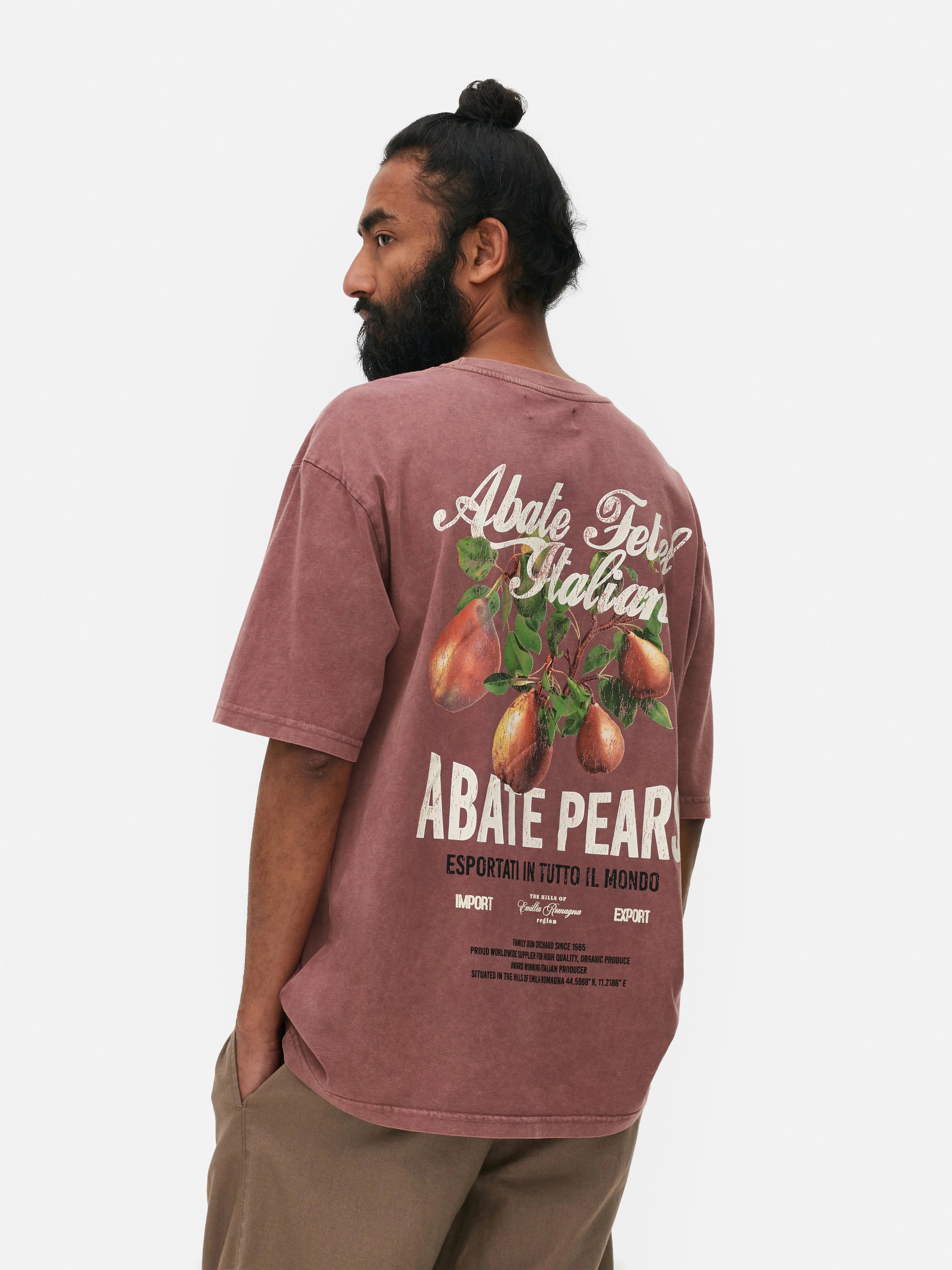 Camiseta lavada con estampado gráfico de frutas