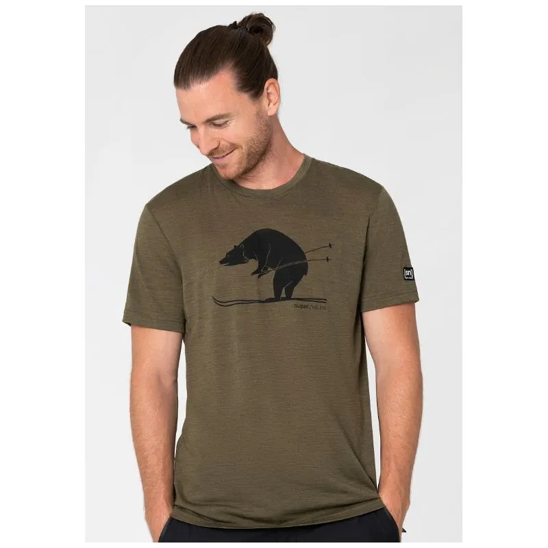 Camiseta SUPER.NATURAL M SKIING BEAR TEE (Olive Night Melange/Jet Black)