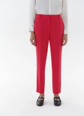 CAROLL PJOPLIN - Pantalón recto con pinzas en rojo