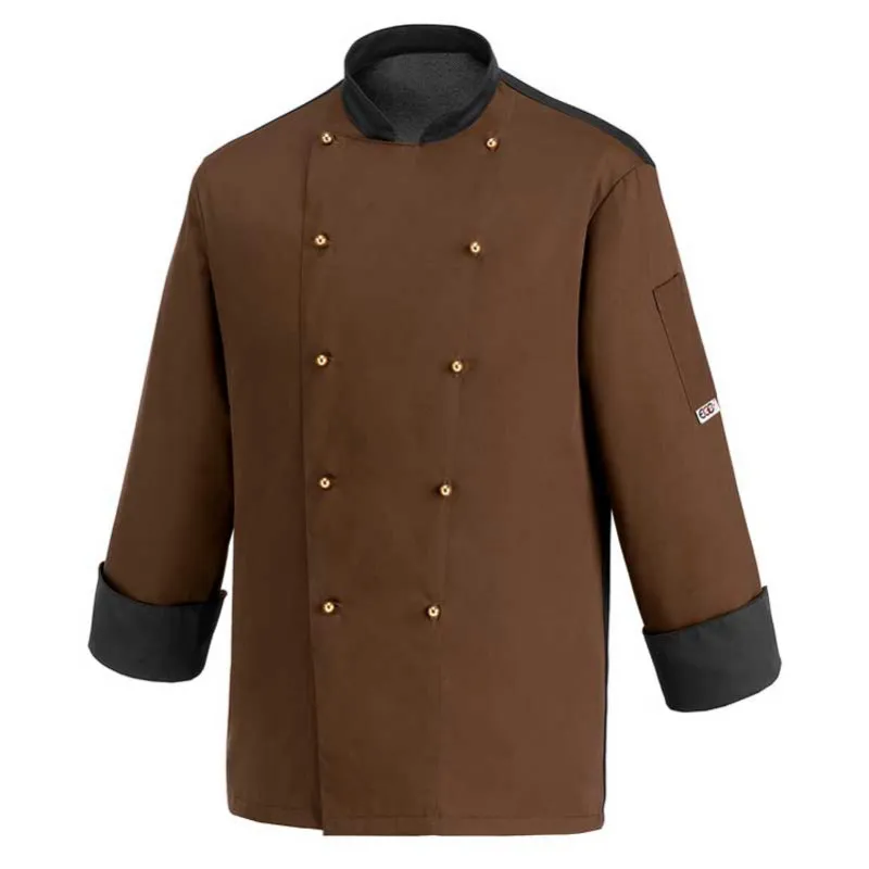 Chaqueta de cocina combinada marrón - Egochef