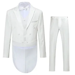 Cloudstyle Men's 3 Piece Solid Color Slim Fit Banquet Tuxedo Set