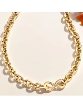 Collar Guess Mujer Endless Acero Dorado Infinito