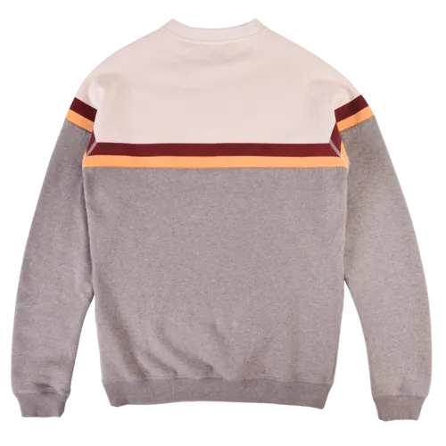 COLOR BLOCK FLEECE CREW W00 WHITE