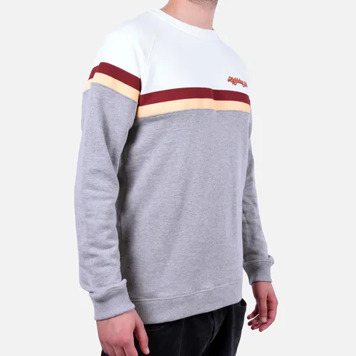 COLOR BLOCK FLEECE CREW W00 WHITE