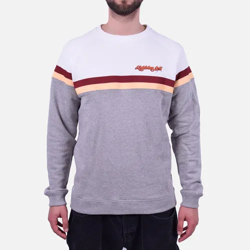 COLOR BLOCK FLEECE CREW W00 WHITE