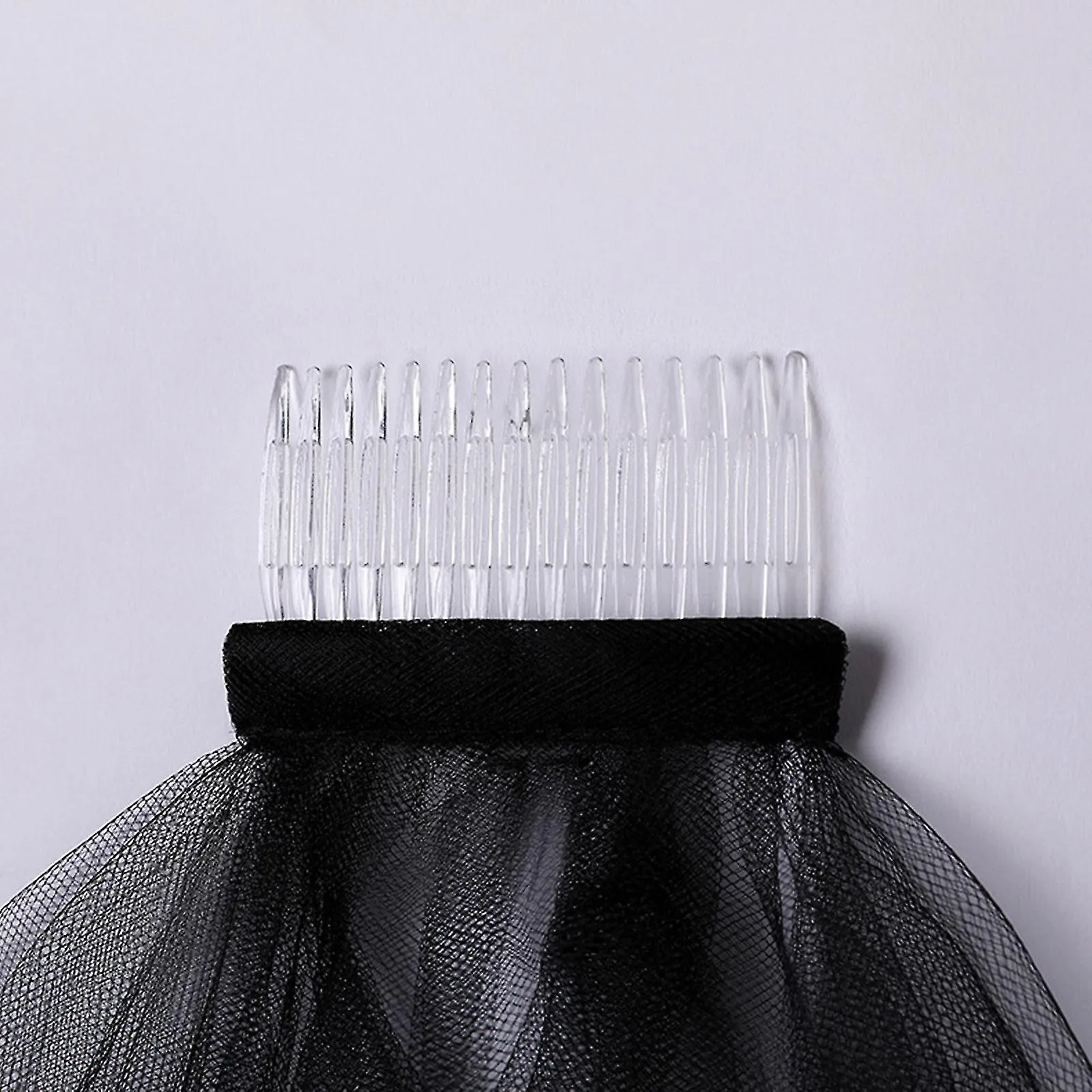 Double Layer Mesh Tulle Solid Color Women Short Wedding Veil With Comb Ribbon Edge Center Cascade Bride Party Headpiece