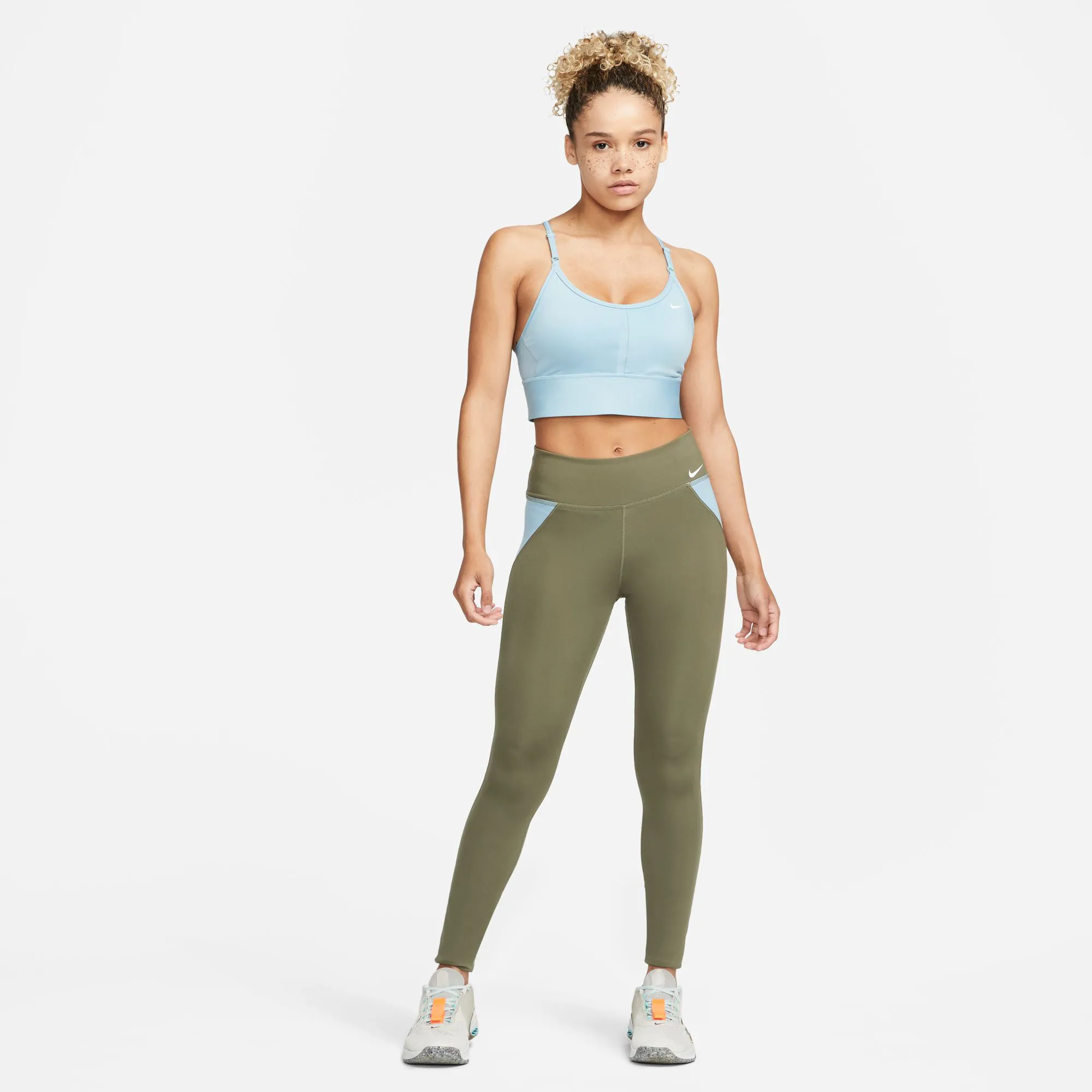 Dri-Fit One Color-Blocked Mid-Rise Malla Mujeres