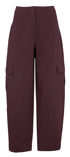 EKYOG RICHY - Pantalón cargo de mezcla de algodón en rojo