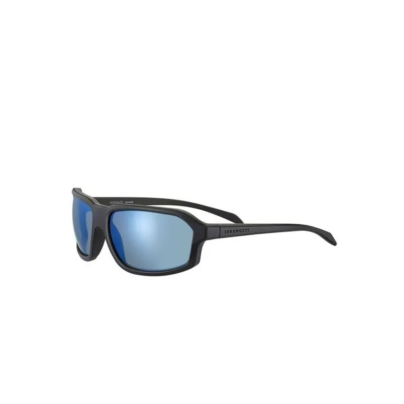 Gafas de sol Serengeti Hext (Negro Brillante Capa Transparente Saturno Azul Polarizado Cat 2 a 3)