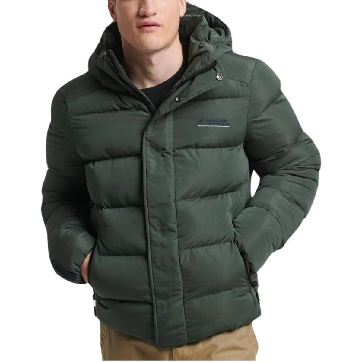 HOODED MICROFIBRE SPORT PUFFER