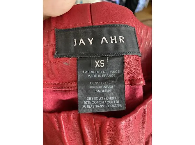 JAY AHR Pantalón T.Cuero XS Internacional Roja 