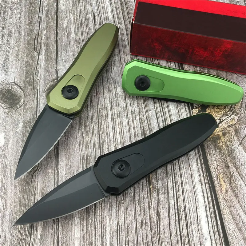 KS 7500BLK Lanzamiento 4 Mini cuchillo plegable con asistencia 8CR18MOV DLC NEGRO MANEJES DE ALUMINUM ALUMINUM CARRA CARRA EN EL