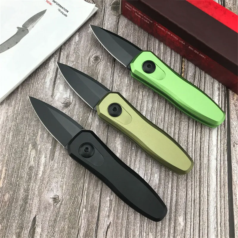 KS 7500BLK Lanzamiento 4 Mini cuchillo plegable con asistencia 8CR18MOV DLC NEGRO MANEJES DE ALUMINUM ALUMINUM CARRA CARRA EN EL