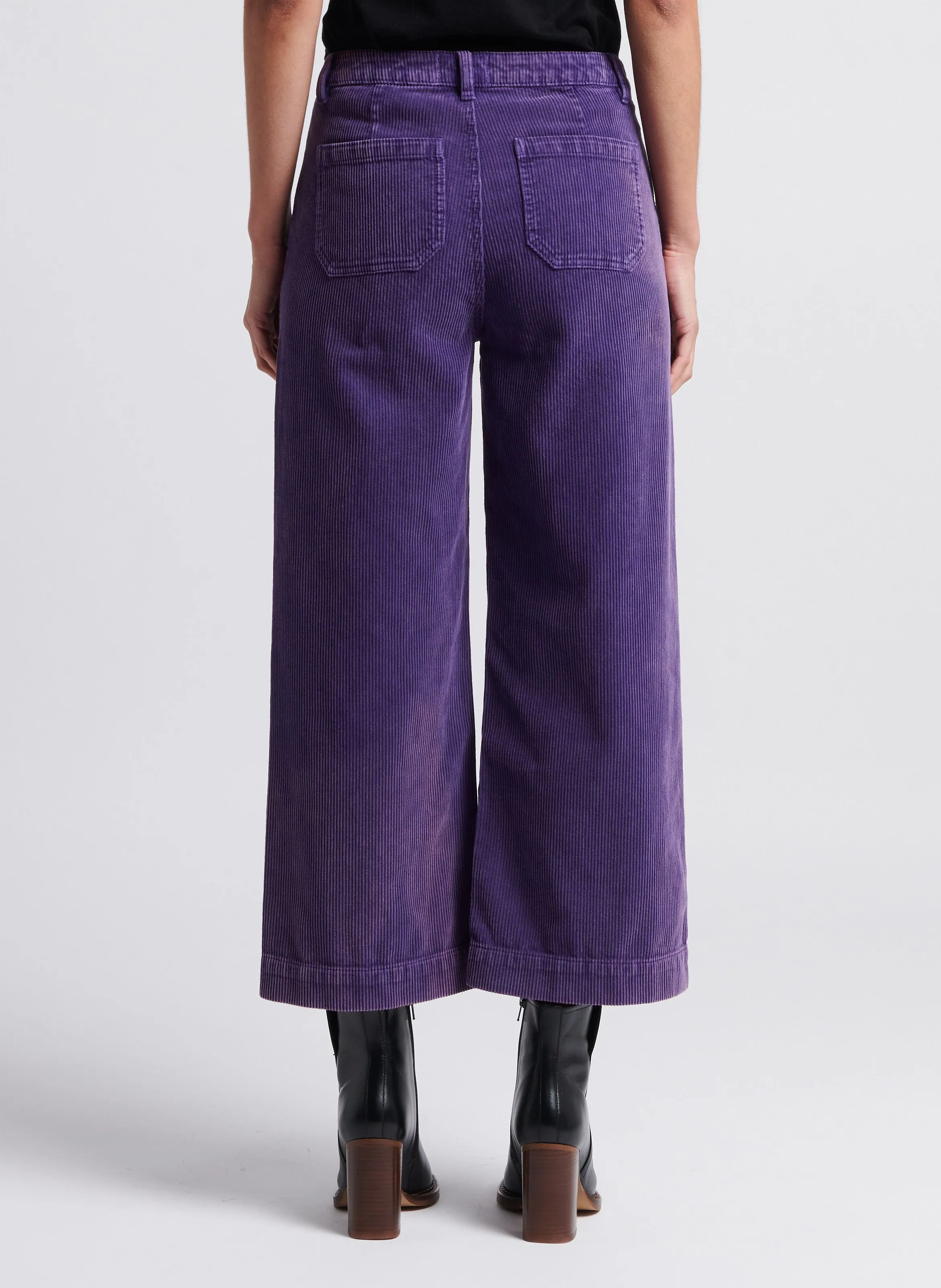 MAISON 123 OSIRIS - Pantalón ancho de pana de algodón en violeta