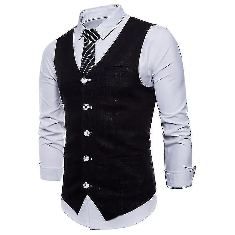 Men's Solid Color Single Breasted Vest