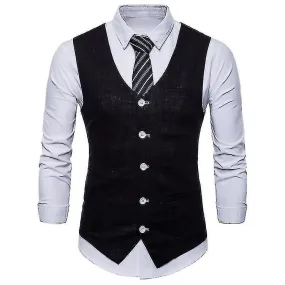 Men's Solid Color Single Breasted Vest