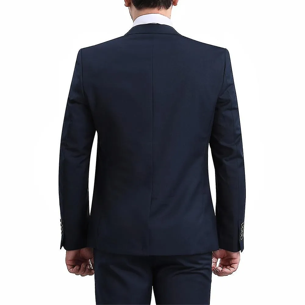 Men's Two-button Solid Color Business Slim Fit Three-piece Suit (ten Colors)