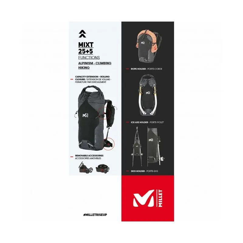 Mochila Millet Mixt 25+5 (Negro)