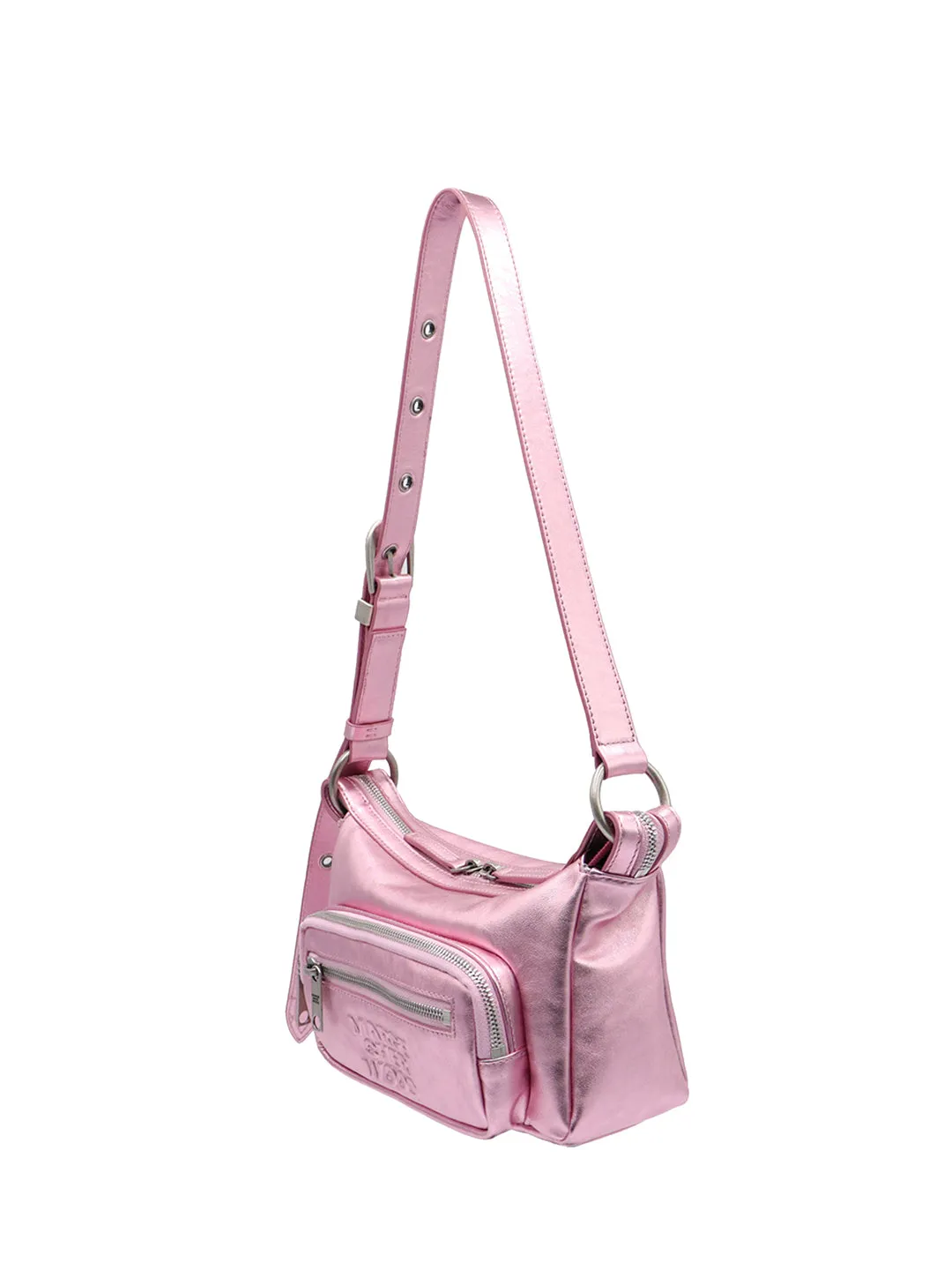 Outpocket Hobo Mini metallic pink foiled plain