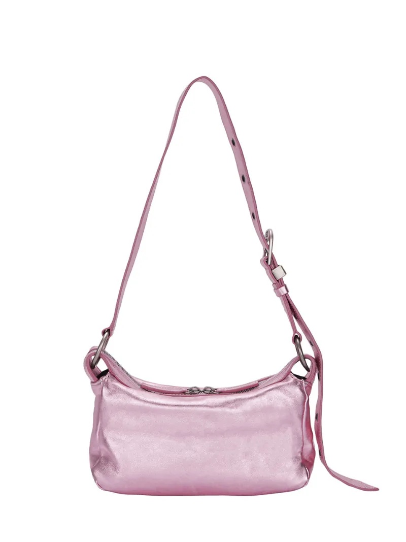 Outpocket Hobo Mini metallic pink foiled plain