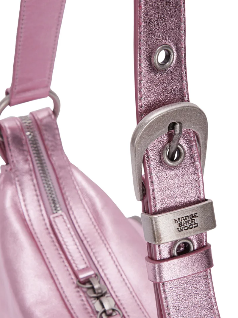 Outpocket Hobo Mini metallic pink foiled plain