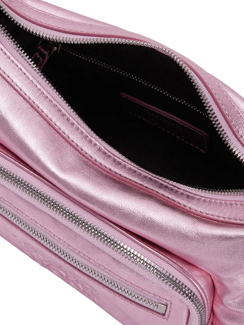 Outpocket Hobo Mini metallic pink foiled plain