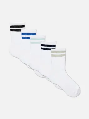 Pack de 5 pares de calcetines acanalados con rayas