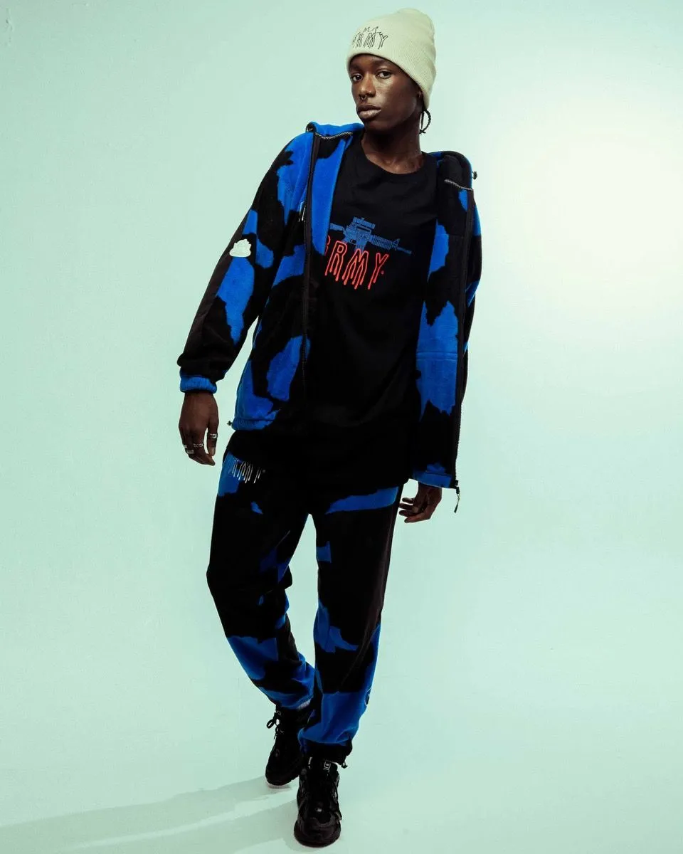 PANTALÓN GRIMEY BACK AT YOU ALL OVER PRINT POLAR FLEECE - ROYAL BLUE | FW23