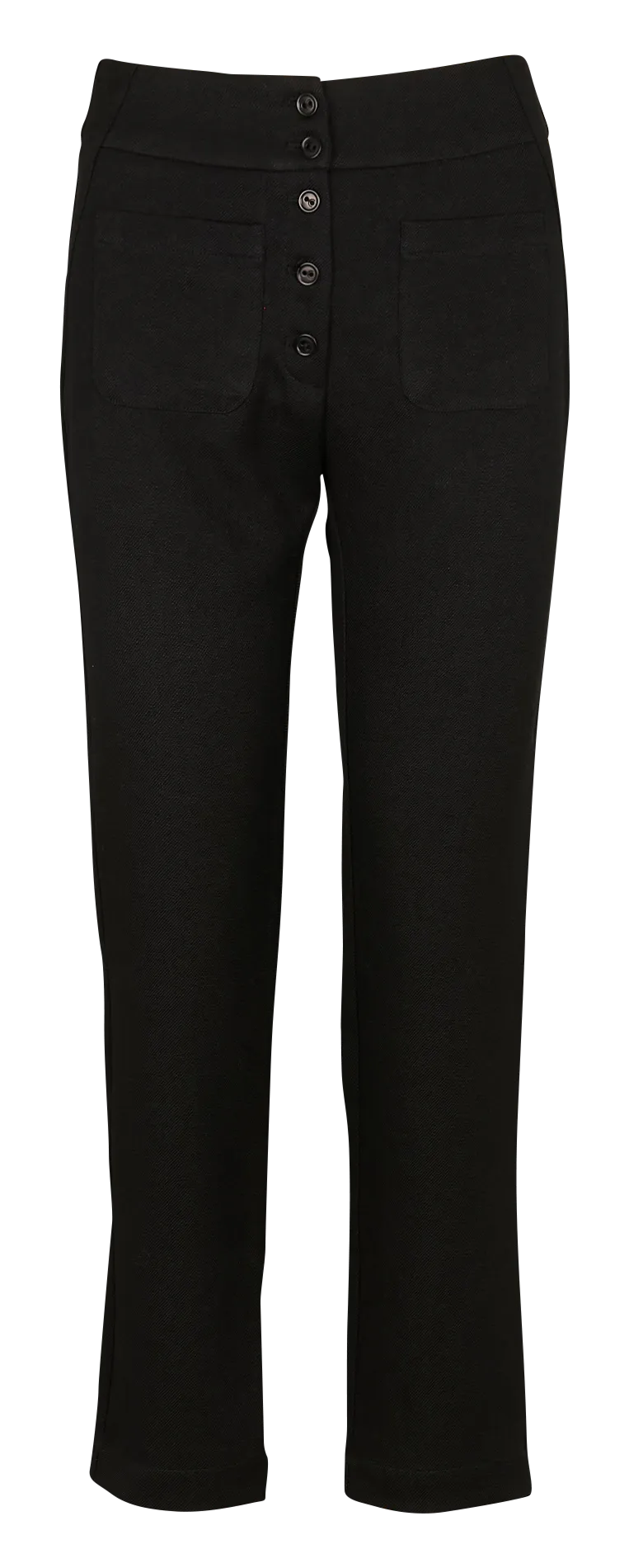 Pantalón ancho de mezcla de lino en negro