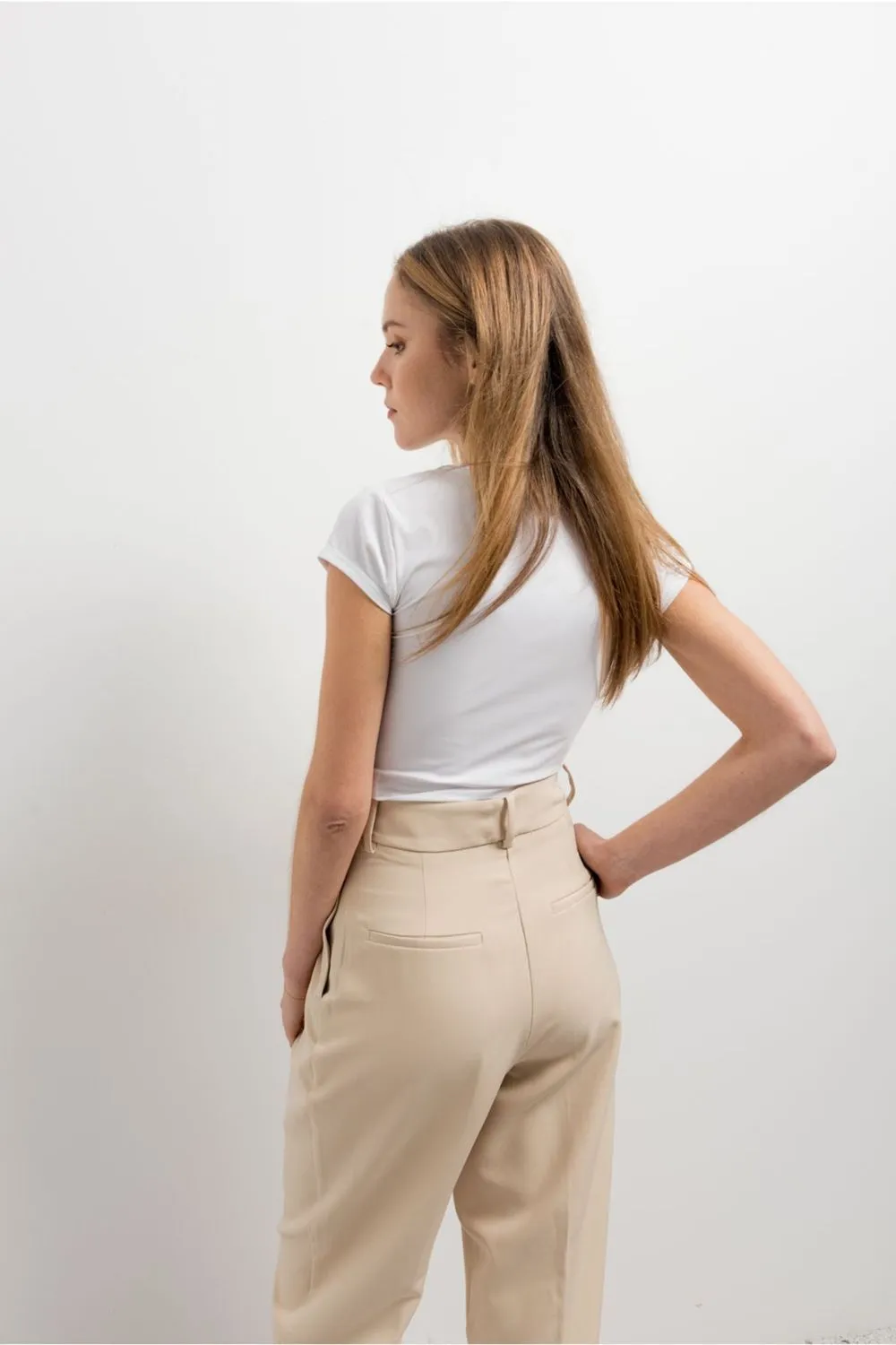 Pantalón low waist, pantalones de vestir para verano elegantes de mujer con corte que sienta bien y