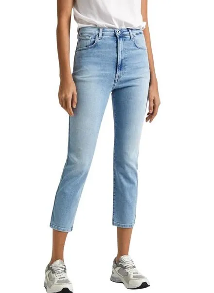 Pantalón Vaquero Pepe Jeans Slim Jeans Denim Azul Para Mujer